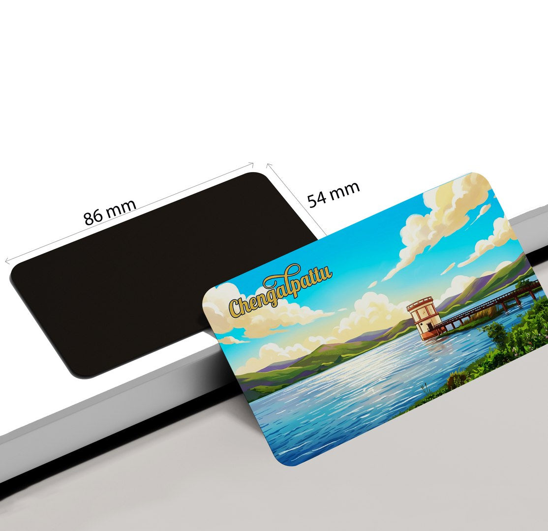 dhcrafts Multicolor Tamil Nadu Chengalpattu Design Rectangular Fridge Magnet Pack of 1 (8.6cm x 5.4cm)